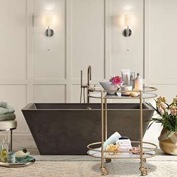 Ohsuaniy Gold Bar Cart, Oval Metal Mirror Home Bar Serving Cart, 2-Tier Outdoor Rolling Wine Cart with 4 Gold Metal Wheels with Brake, Mirror Modern Drink Cart Small Beverage Trolley, Rose Gold