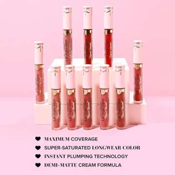 Too Faced Lip Injection Power Plumping Cream Longwear Liquid Lipstick | Hydrating, Matte + Long Lasting, 0.1 Fl Oz, Size Queen