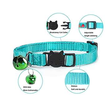 Custom Breakaway Cat Collar Personalized Cat-ID Collar Embroidered Pet Name Phone Safety Collars wit...