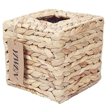 Square Tissue Box Holder Decorative Woven Tissue Box Cover Decorative Napkin Holder Automotive Decoration Tissue Cover for Bathroom Vanity Countertops, Bedroom, Desks, Tables, Office, Kitchen