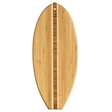 Surfboard Shaped Bamboo Cutting Board for Beach Lovers