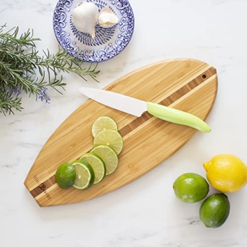 Surfboard Shaped Bamboo Cutting Board for Beach Lovers