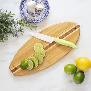 Surfboard Shaped Bamboo Cutting Board for Beach Lovers
