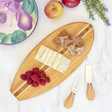 Surfboard Shaped Bamboo Cutting Board for Beach Lovers