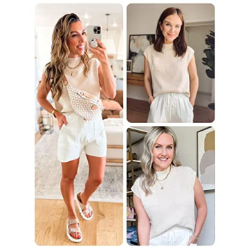 Qiaomai Womens 2 Piece Outfits Sweater Sets Knit Pullover Tops and Shorts Lounge Sets (#2White-L)