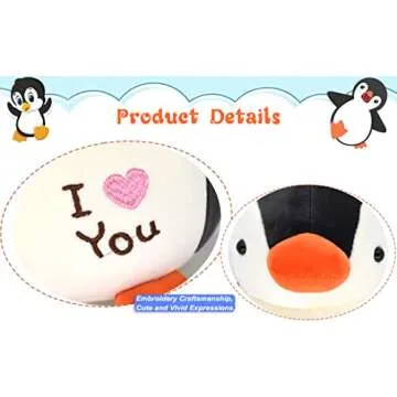 HWD 8.7" Soft Stuffed Penguin Dolls, Stuffed Animals Toys, Gifts for Kids Toddlers Birthday Christmas Day Valentine's Day (Pink)