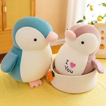 HWD 8.7" Soft Stuffed Penguin Dolls, Stuffed Animals Toys, Gifts for Kids Toddlers Birthday Christmas Day Valentine's Day (Pink)