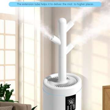 17L/4.5Gal Ultra Large Humidifiers for Bedroom 2000 sq ft, Quiet Humidifiers for Large Room, Tower H...