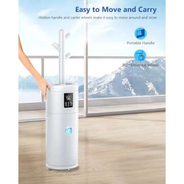 17L/4.5Gal Ultra Large Humidifiers for Bedroom 2000 sq ft, Quiet Humidifiers for Large Room, Tower Humidifier with 4 Mist Mode & Extension Tube for Home School Office Commercial Greenhouse Plants