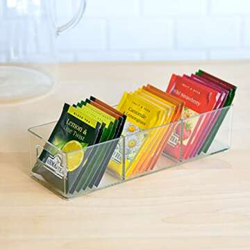Youngever 2 Pack Plastic Tea Packet Organizers, Tea Bag Holder, Tea Bag Storage, 8.5" x 3" x 2"