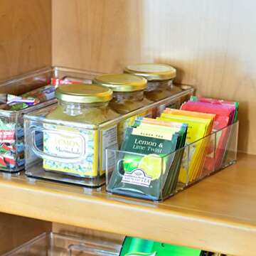 Youngever 2 Pack Plastic Tea Packet Organizers, Tea Bag Holder, Tea Bag Storage, 8.5" x 3" x 2"