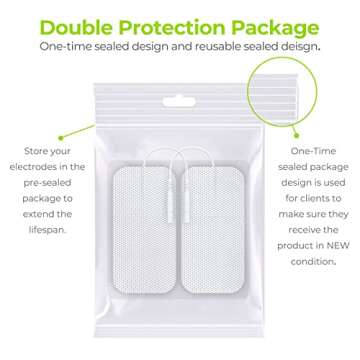 AUVON TENS Unit Pads 2"X4" - 10 Pcs Latex-Free Electrode Patches