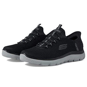 Comfortable Slip-In Skechers Men's Sneakers - Black/Charcoal