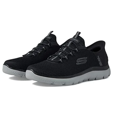 Comfortable Slip-In Skechers Men's Sneakers - Black/Charcoal