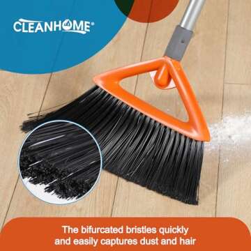CLEANHOME Heavy Duty Broom & Dustpan Set for All Spaces