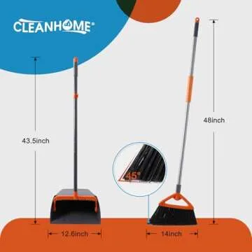 CLEANHOME Heavy Duty Broom & Dustpan Set for All Spaces