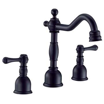 Gerber Opulence Two-Handle Widespread Bathroom Faucet, Black Finish, 1.2 GPM WaterSense Certified