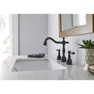 Gerber Opulence Two-Handle Widespread Bathroom Faucet, Black Finish, 1.2 GPM WaterSense Certified