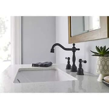 Gerber Opulence Two-Handle Widespread Bathroom Faucet, Black Finish, 1.2 GPM WaterSense Certified