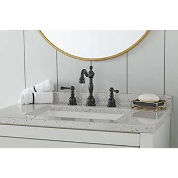 Gerber Opulence Two-Handle Widespread Bathroom Faucet, Black Finish, 1.2 GPM WaterSense Certified