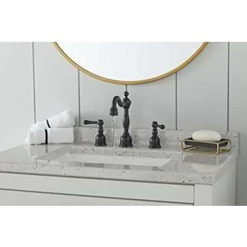 Gerber Opulence Two-Handle Widespread Bathroom Faucet, Black Finish, 1.2 GPM WaterSense Certified