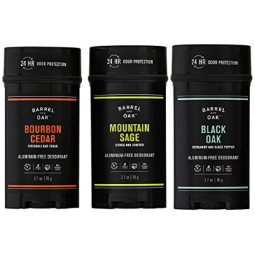 Barrel and Oak - Aluminum-Free Deodorant Variety Pack, Deodorant for Men, Natural Fragrance, 3 Essen...