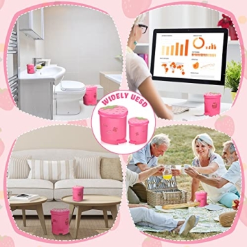Cute Strawberry Desk Trash Can Set for Home or Office