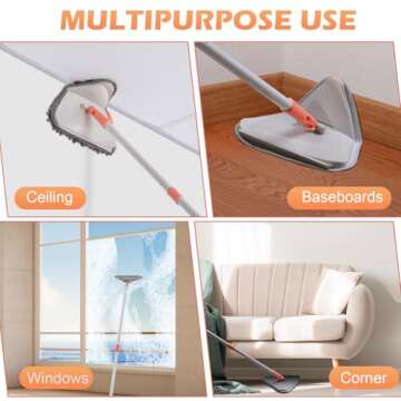 Top Triangle Mop with Long Handle for Easy Cleaning