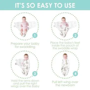 Wooly Heroes Newborn Swaddle Blankets - 100% Cotton Baby Swaddles 0-3 Months - Easy to Use Newborn Sleep Sacks with a Leg Pocket and Adjustable Straps - Swaddle Sack For Baby Boys & Girls - 3 pk Bunny