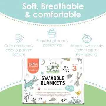 Wooly Heroes Newborn Swaddle Blankets - 100% Cotton Baby Swaddles 0-3 Months - Easy to Use Newborn Sleep Sacks with a Leg Pocket and Adjustable Straps - Swaddle Sack For Baby Boys & Girls - 3 pk Bunny
