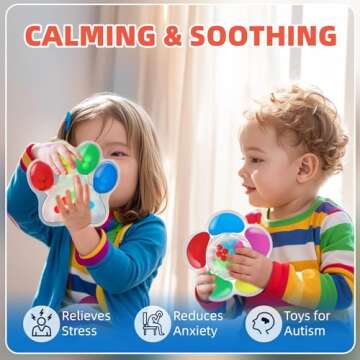 Color Sorting Sensory Toys: Fidget Toys for Toddlers 1-3, Fine Motor Skills Game Calm Down Montessori Travel Toys Stocking Stuffers for Kids Boys Girls Ages 3-4