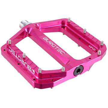 Burgtec Penthouse Mk5 Flat Pedals in Toxic Pink for Mountain Biking and Commuting