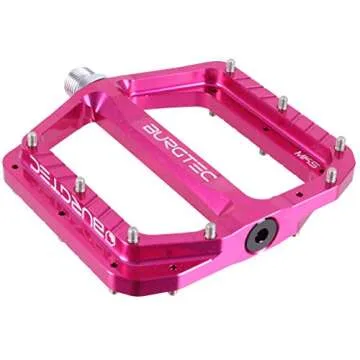 Burgtec Penthouse Mk5 Flat Pedals in Toxic Pink for Mountain Biking and Commuting