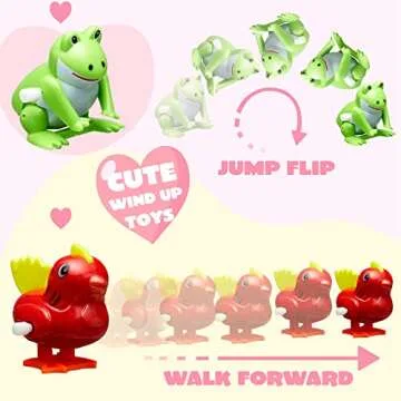 Valentine's Wind-up Toy Set with Cards for Kids Gifts