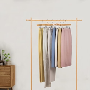 Nature Smile Wooden Pants Hangers 10 Pack for Stylish Storage