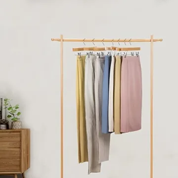 Nature Smile Wooden Pants Hangers 10 Pack for Stylish Storage