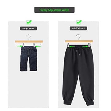 Nature Smile Wooden Pants Hangers 10 Pack for Stylish Storage