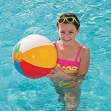 12 Beach Balls Bulk for Kids Large 16" [12 Pack] Inflatable Beach Ball, Rainbow Color - Pool Toys fo...