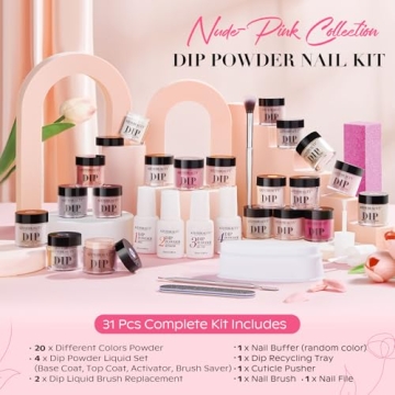 Complete AZUREBEAUTY Dip Powder Nail Kit with 20 Colors