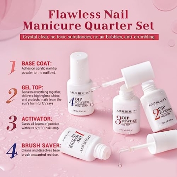 Complete AZUREBEAUTY Dip Powder Nail Kit with 20 Colors