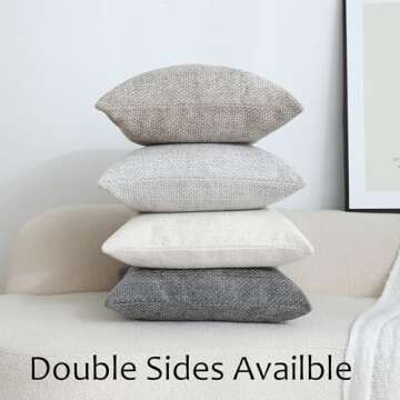 Stellhome Neutral Decorative Throw Pillow Covers Set of 4