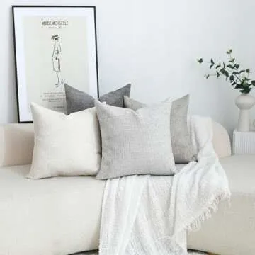 Stellhome Neutral Decorative Throw Pillow Covers Set of 4