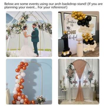 Vincidern 6.6 FT Wedding Arch Backdrop Stand for Parties, Balloon Arch Stand, Wedding Arches for Cer...