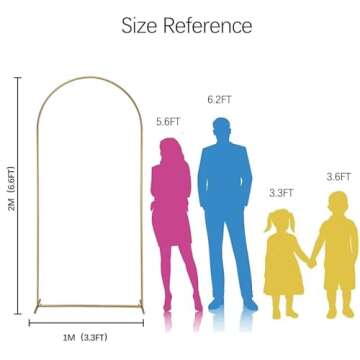 Vincidern 6.6 FT Wedding Arch Backdrop Stand for Parties, Balloon Arch Stand, Wedding Arches for Ceremony, Metal Arch Backdrop Stand for Bridal Baby Showers, Birthday Party Decoration Door Frame Gold