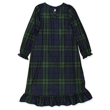 Komar Kids Big Girls Blue Green Plaid Christmas Holiday Nightgown Pajamas (4-5, Girls Green)