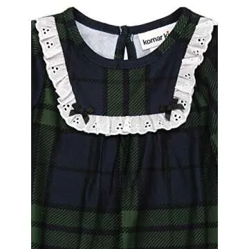Cozy Plaid Nightgown for Girls, Perfect for Holidays