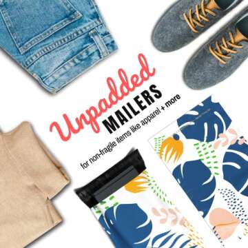 Poly Mailers 10x13 100 Pack | Self-Sealing Shipping Bags Envelopes for Small Business | Waterproof Durable Packaging | Floral Palm | Green Blue | à la mode Mailers