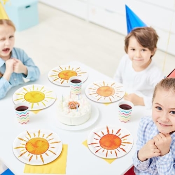 Whaline Boho Sun Plates 40Pcs Disposable Decor 9 Inch