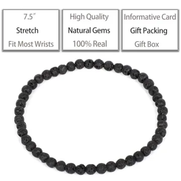 QOGIR Black Lava Bracelet for Emotional Healing