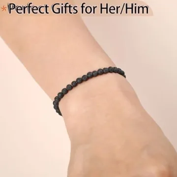 QOGIR Black Lava Bracelet for Emotional Healing